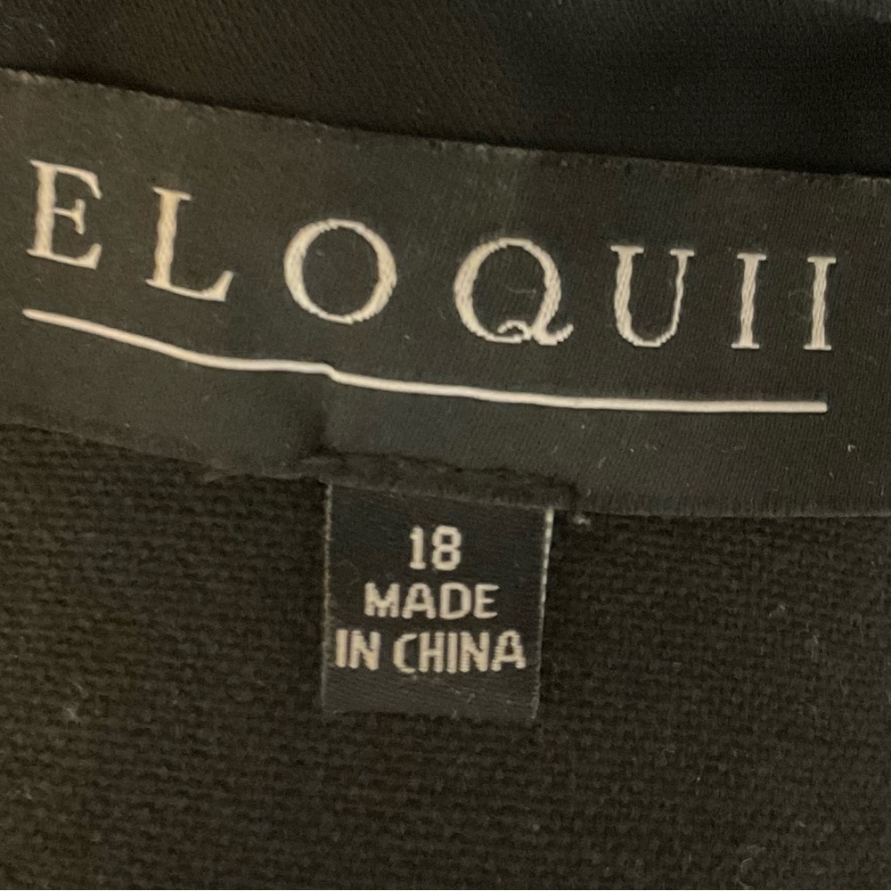 Eloquii Sheer Black button up tunic blouse with pleated detail - Picture 4 of 5